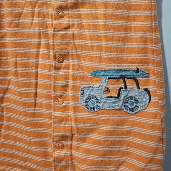 24M Carter's Orange Striped Snap Onesie for Playful Comfort‎ Surfboard Summer - Picture 5 of 8
